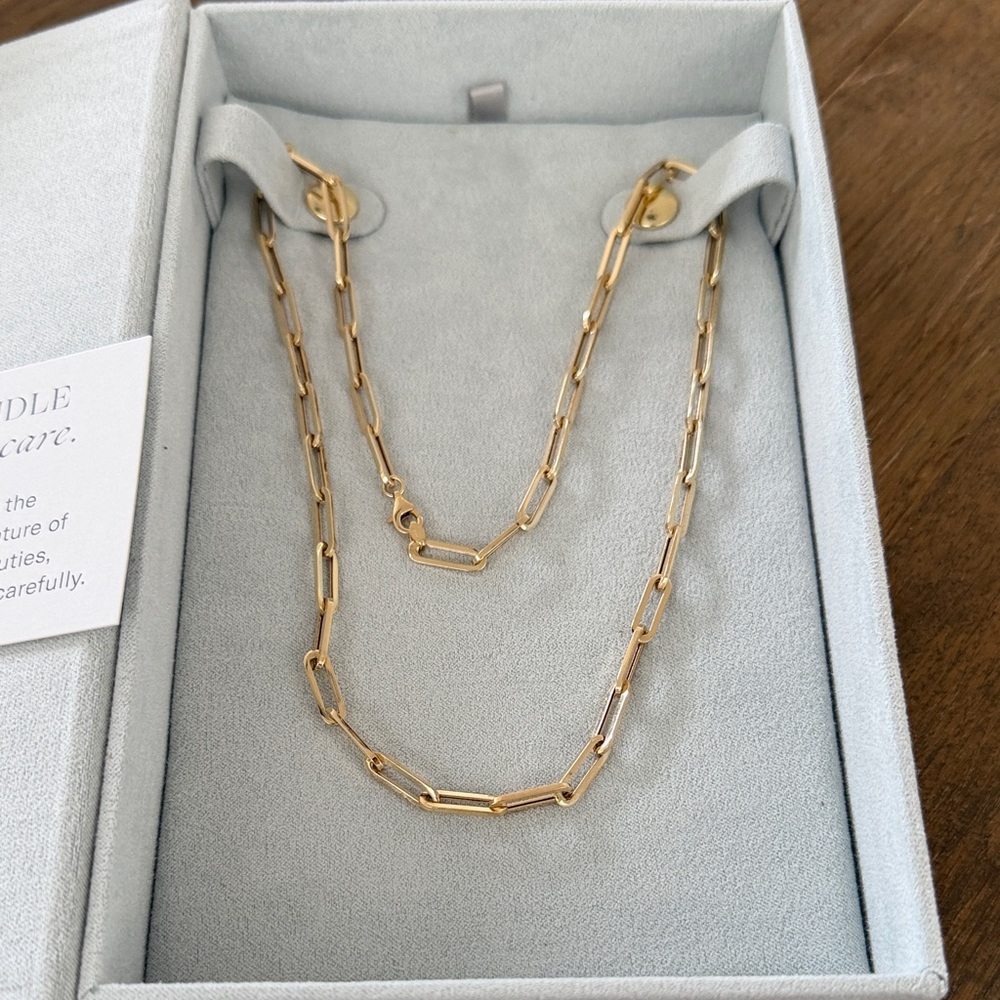 Baby Gold 14k Large Paperclip Necklace - Picture 2 of 6